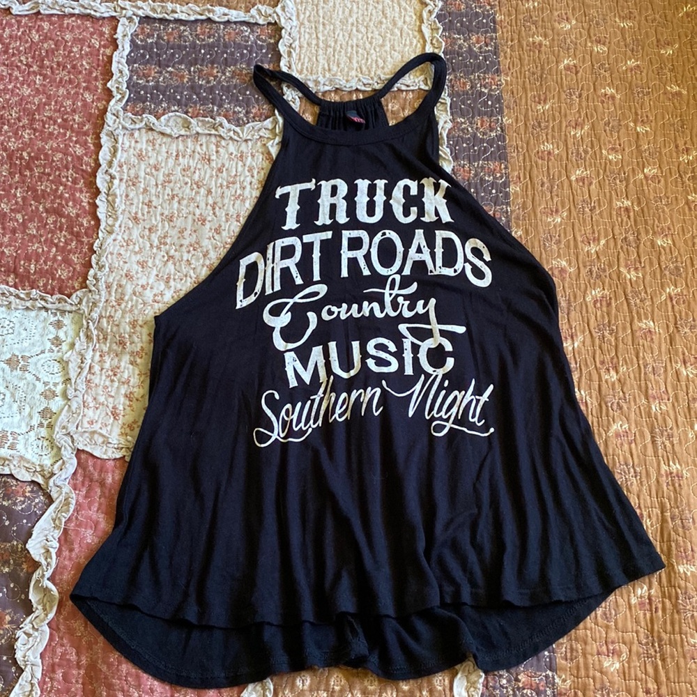 Black western concert rodeo tank